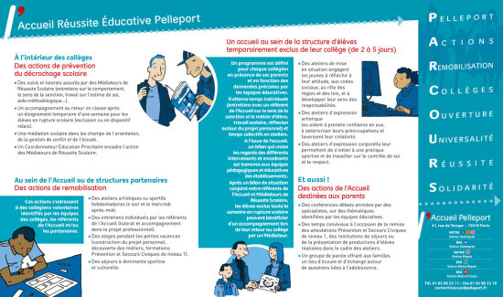 Realisation d'une plaquette 4 pages + marque page pour l'Accueil Pelleport